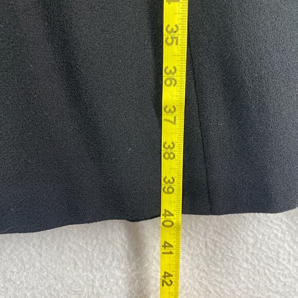 RENA LANGE BERGDORF GOODMAN Dress M Crepe Shift Knee Length Short Sleeve Black - Picture 11 of 12